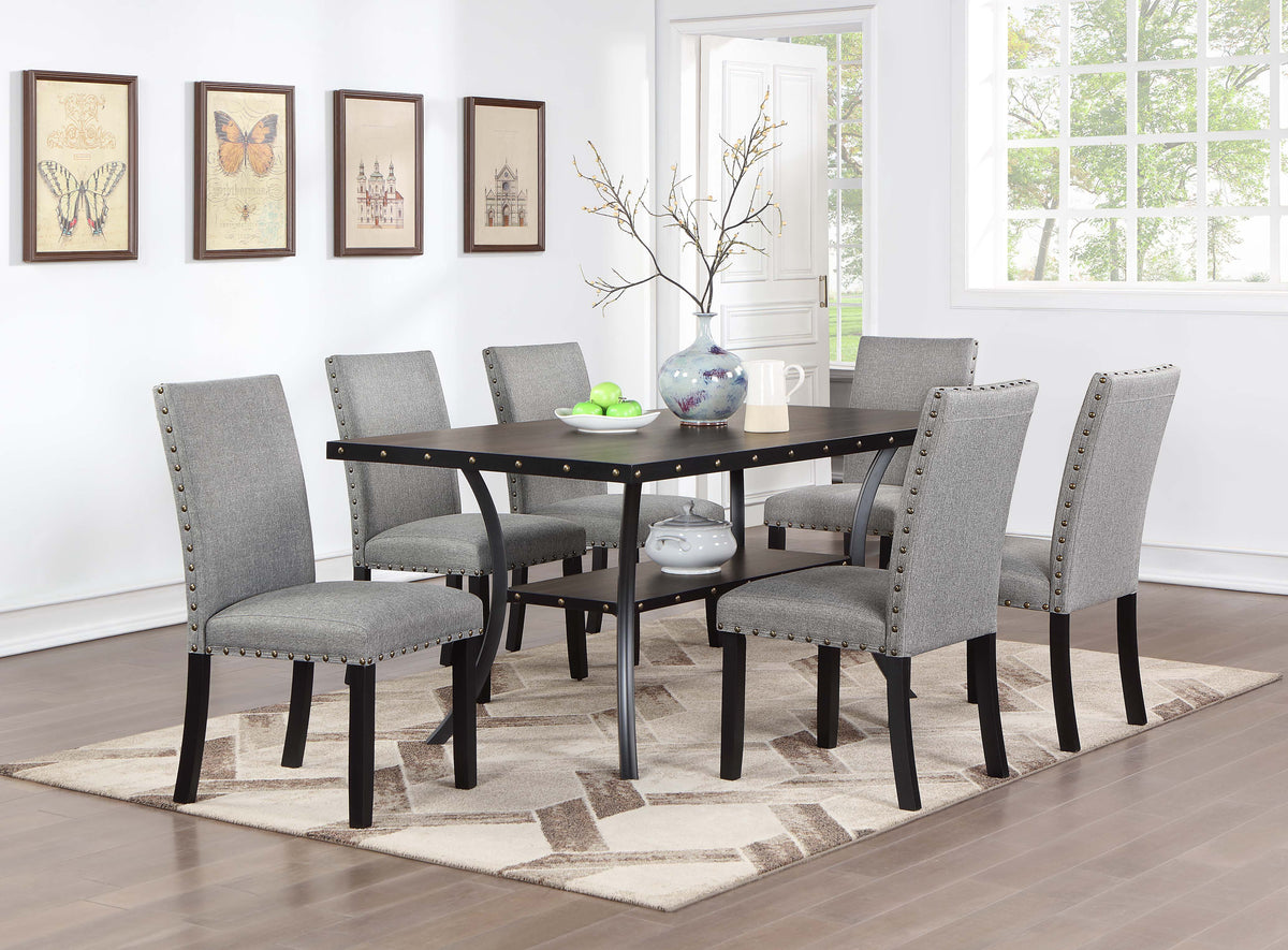 Dining Chair - Grey/Black Silver