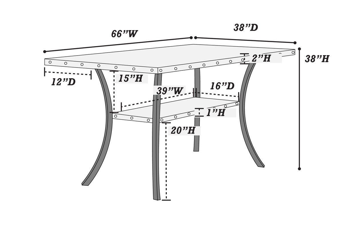 Counter Height Table - Black/Dark Oak Top