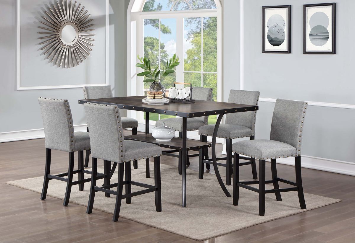 Counter Height Table - Black/Dark Oak Top