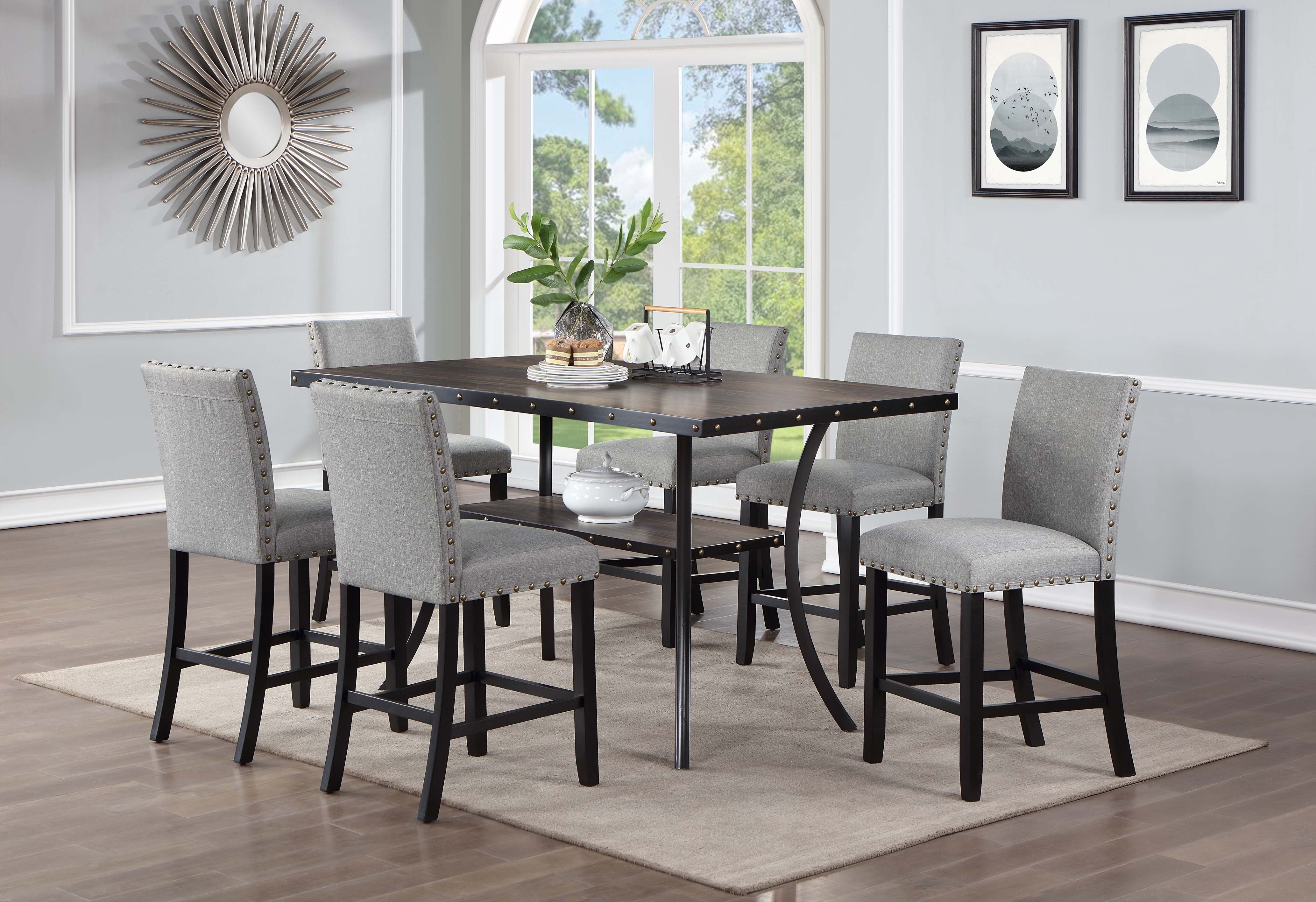 Counter Height Table - Black/Dark Oak Top