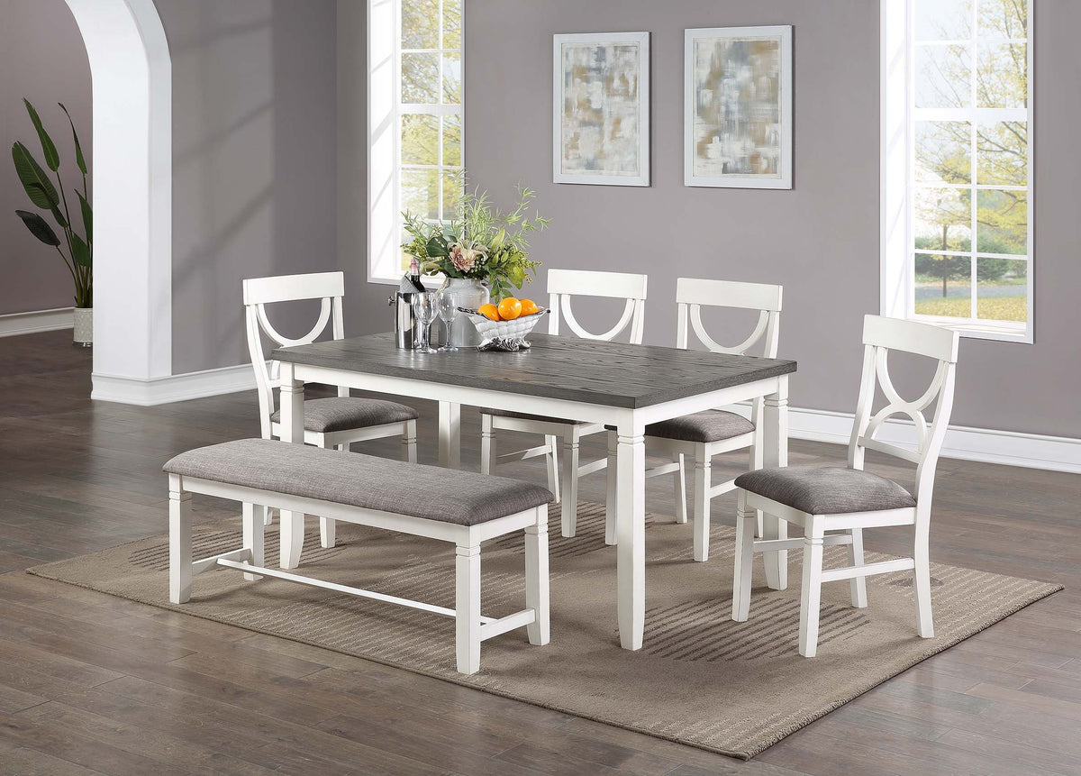 6-Pcs Dining Set - Grey+White