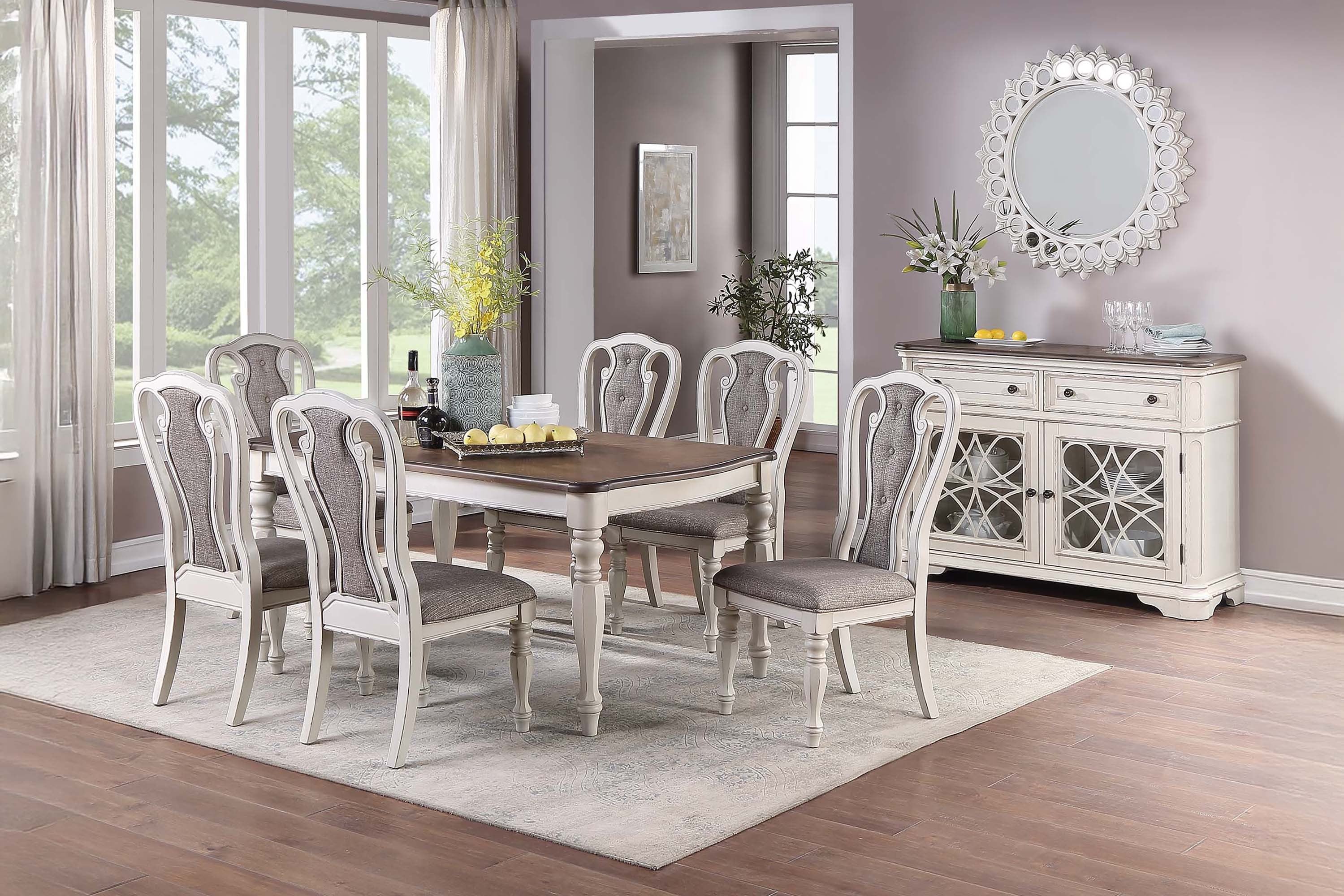 Dining Table - Antique White +Oak