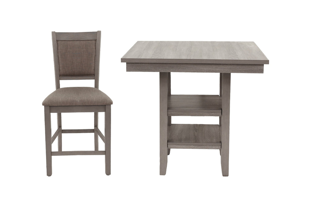 5-Pcs Counter Height Dining Set - Rustic Grey