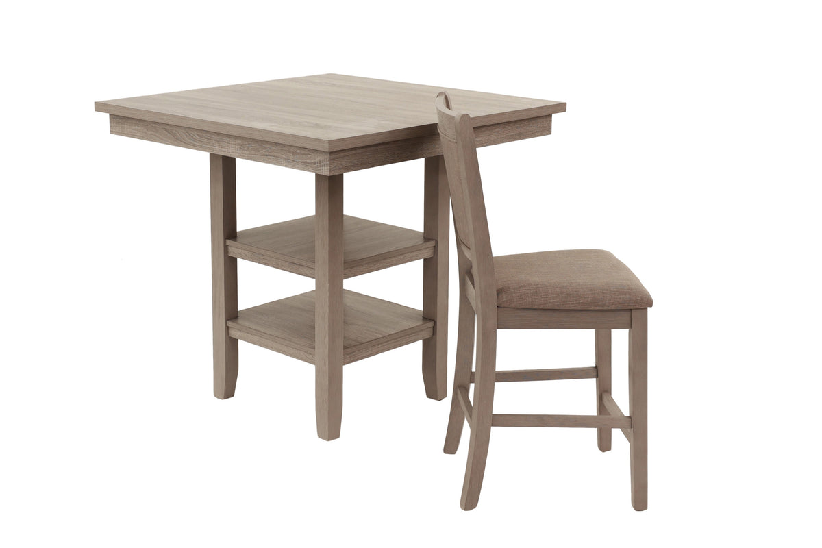 5-Pcs Counter Height Dining Set - Rustic Grey