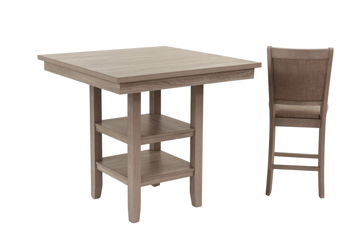 5-Pcs Counter Height Dining Set - Rustic Grey
