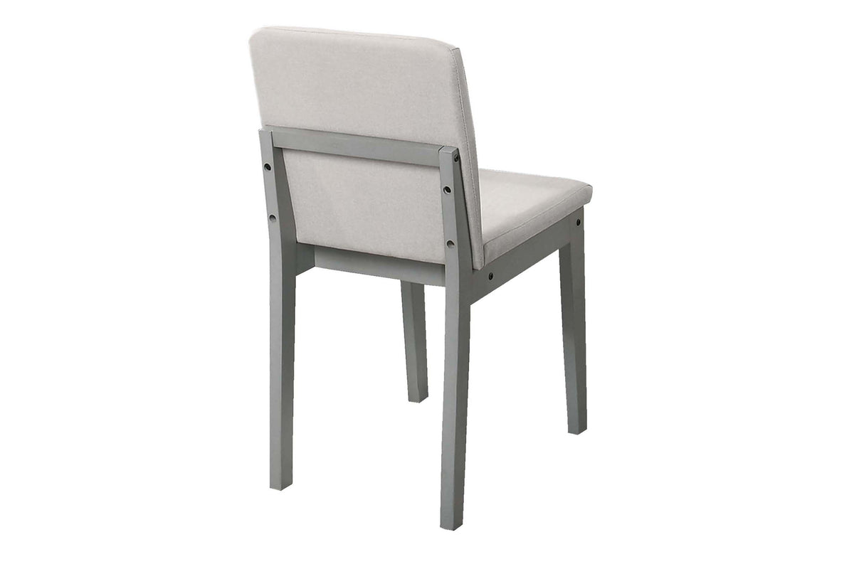 5-Pcs Dining Set - Beige Burlap / Grey Finish
