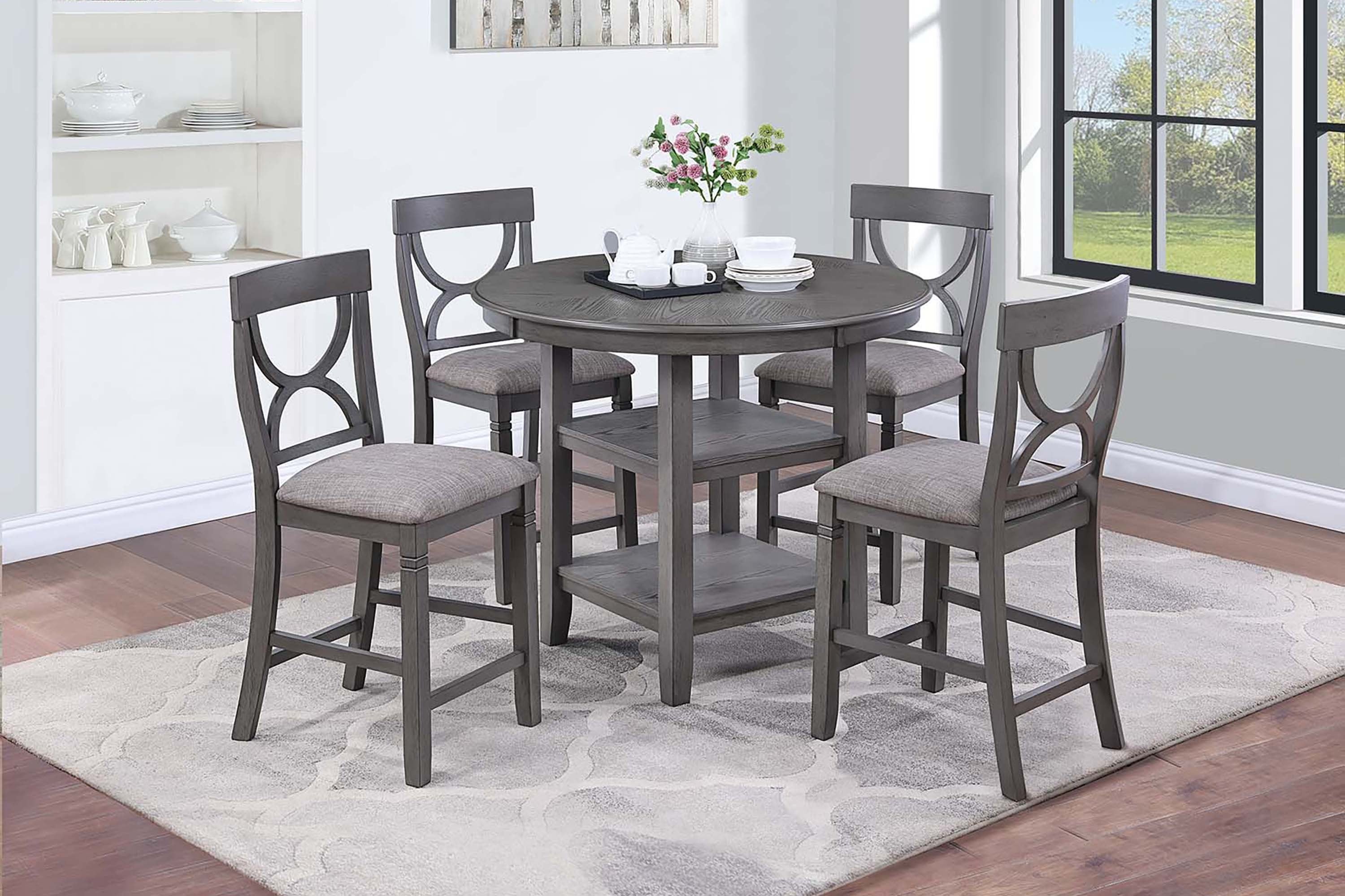 5-Pcs Counter Height Dining Set - Grey