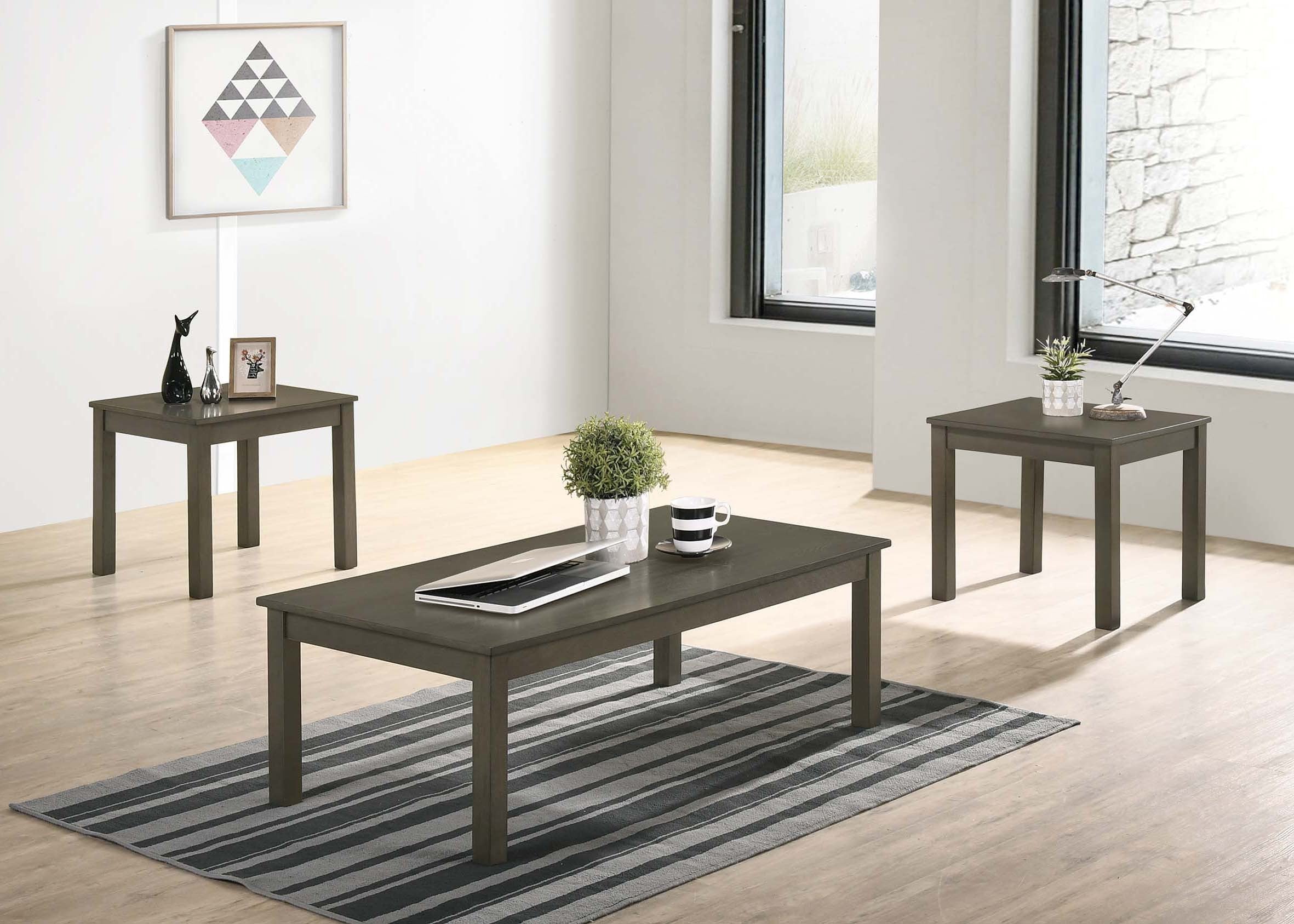 3 Pcs Table Set - Dark Grey