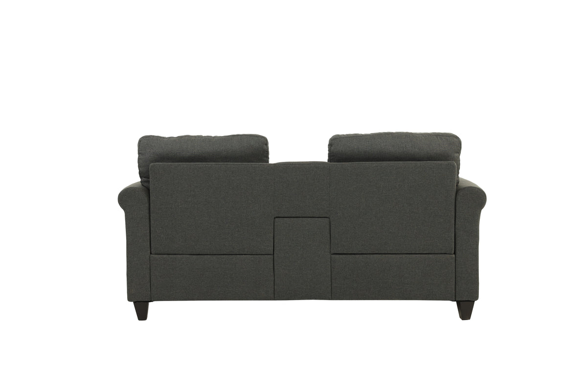 2-Pcs Sofa Set W/Usb Console - Blue Grey