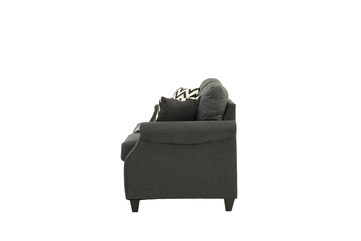 2-Pcs Sofa Set W/Usb Console - Blue Grey