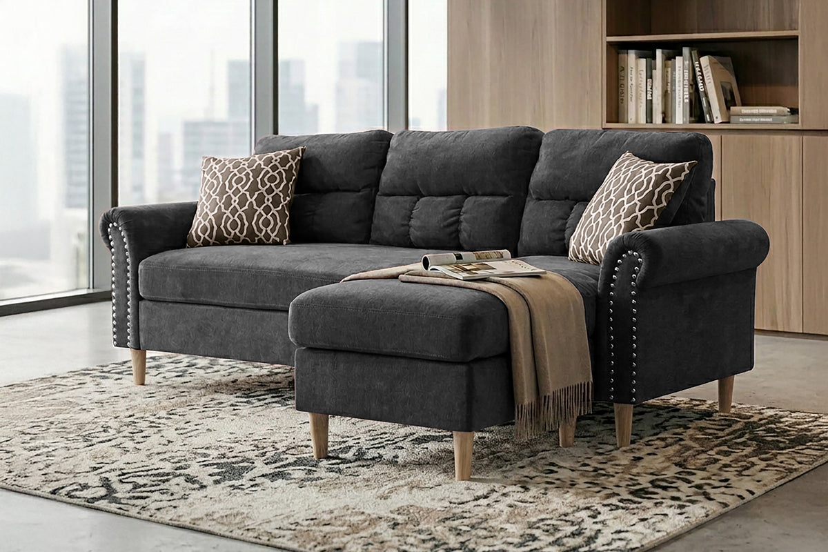 Sectional Set W/2 Accent Pillows - Slate