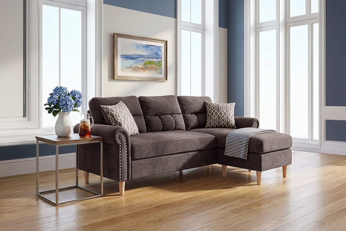 Sectional Set W/2 Accent Pillows - Tan