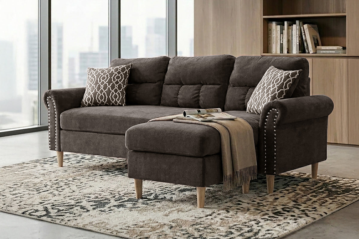 Sectional Set W/2 Accent Pillows - Tan