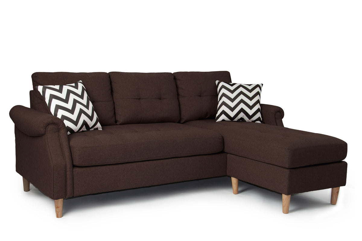 Sectional Set W/2 Accent Pillows - Dark Coffee