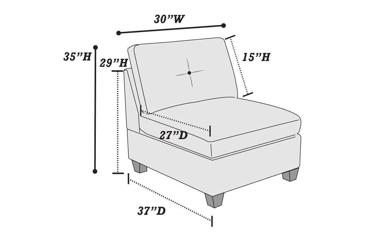 Armless Chair - Ash Grey