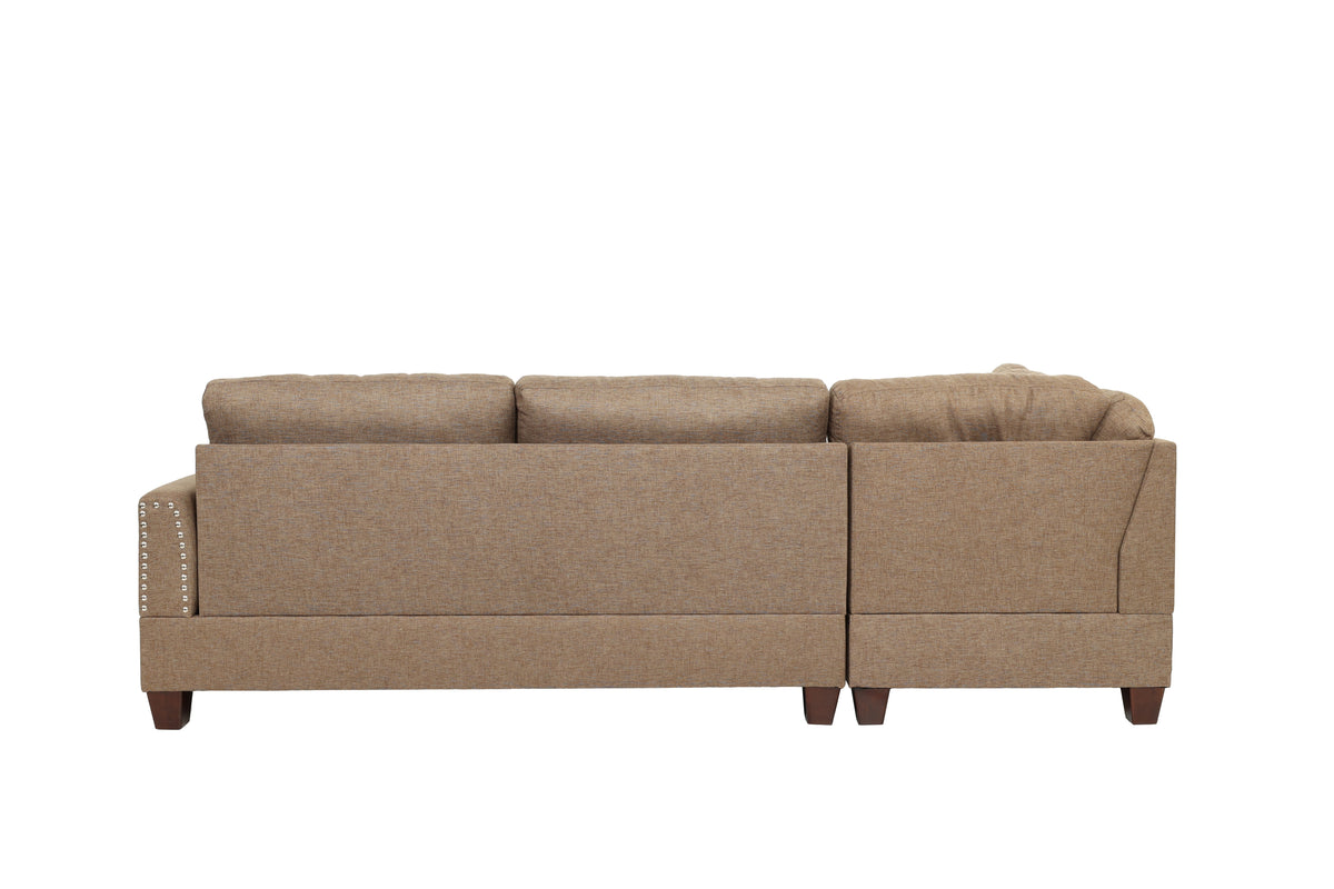 3-Pcs Sectional Set/Polyfiber-Coffee - Coffee/Dark Coffee
