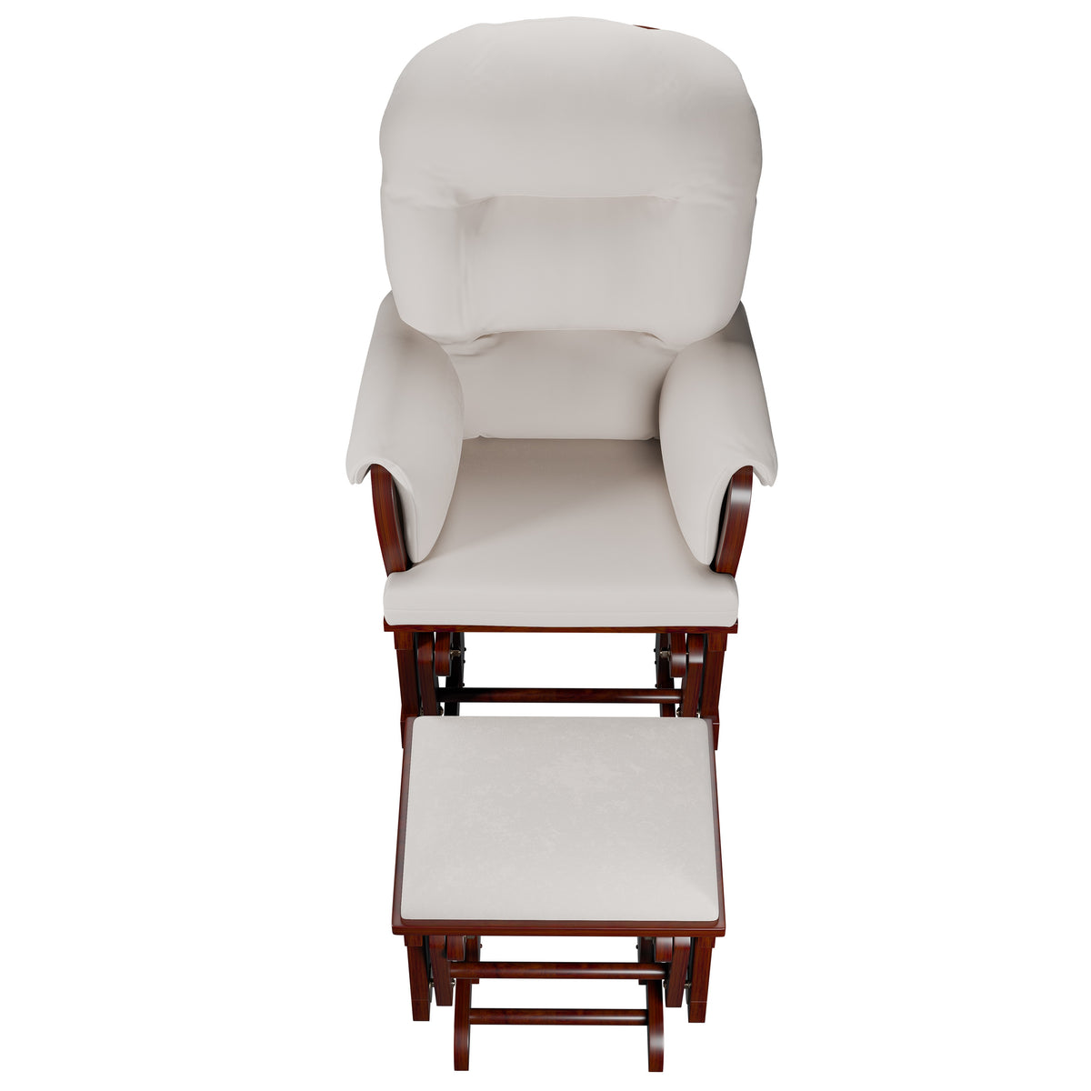 Glider W/Ottoman - Beige /Espresso
