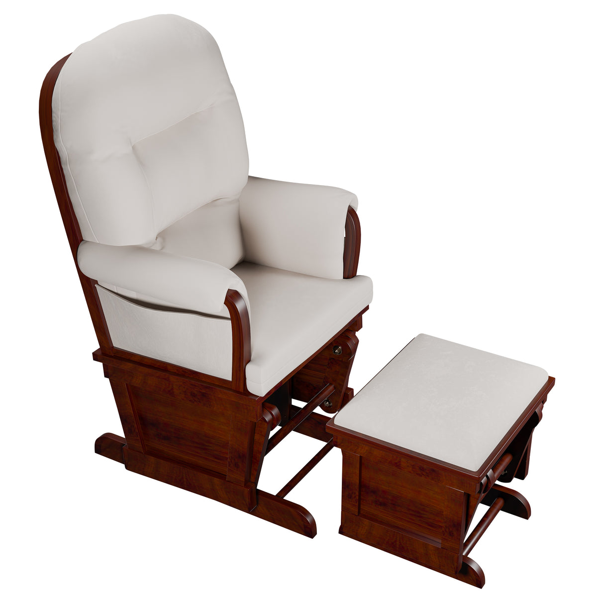 Glider W/Ottoman - Beige /Espresso