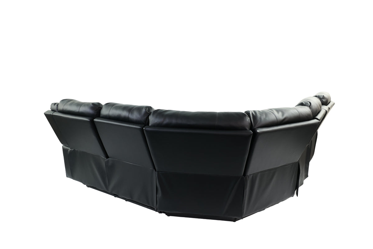 3-Pc Reclining Sectional Set - Black