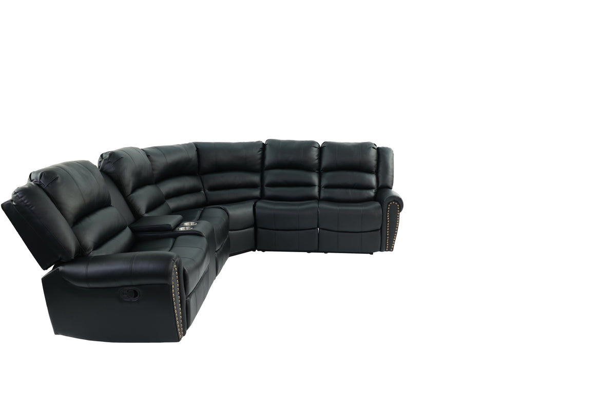 3-Pc Reclining Sectional Set - Black