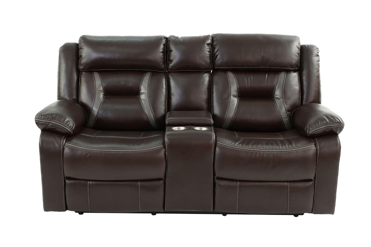 Reclining Loveseat W/ Console - Dark Brown