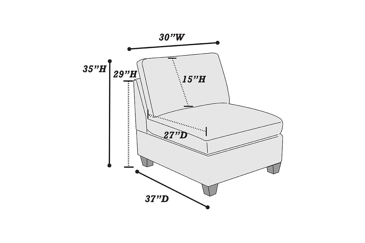 Armless Chair - Grey