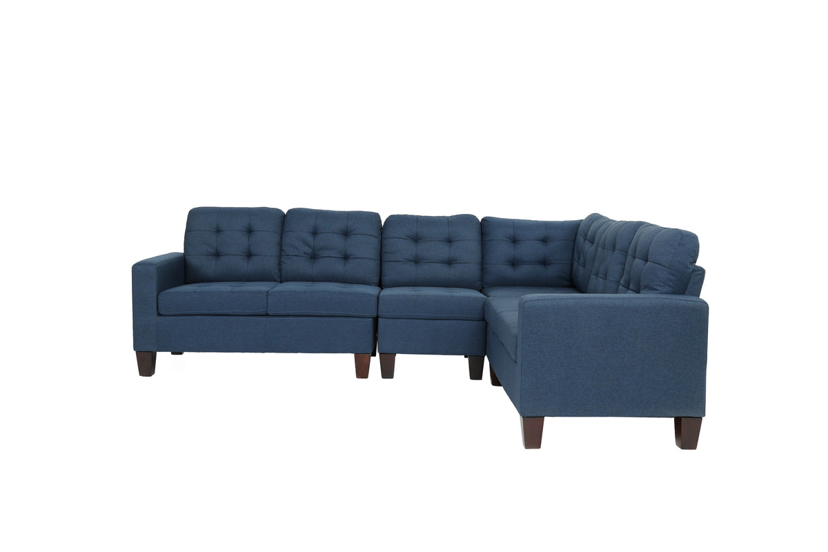 4-Pcs Sectional W 2 Accent Pillows - Navy
/Espresso