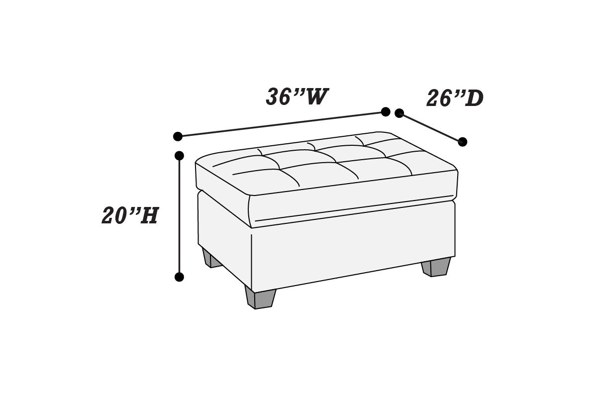 Cocktail Ottoman - Charcoal