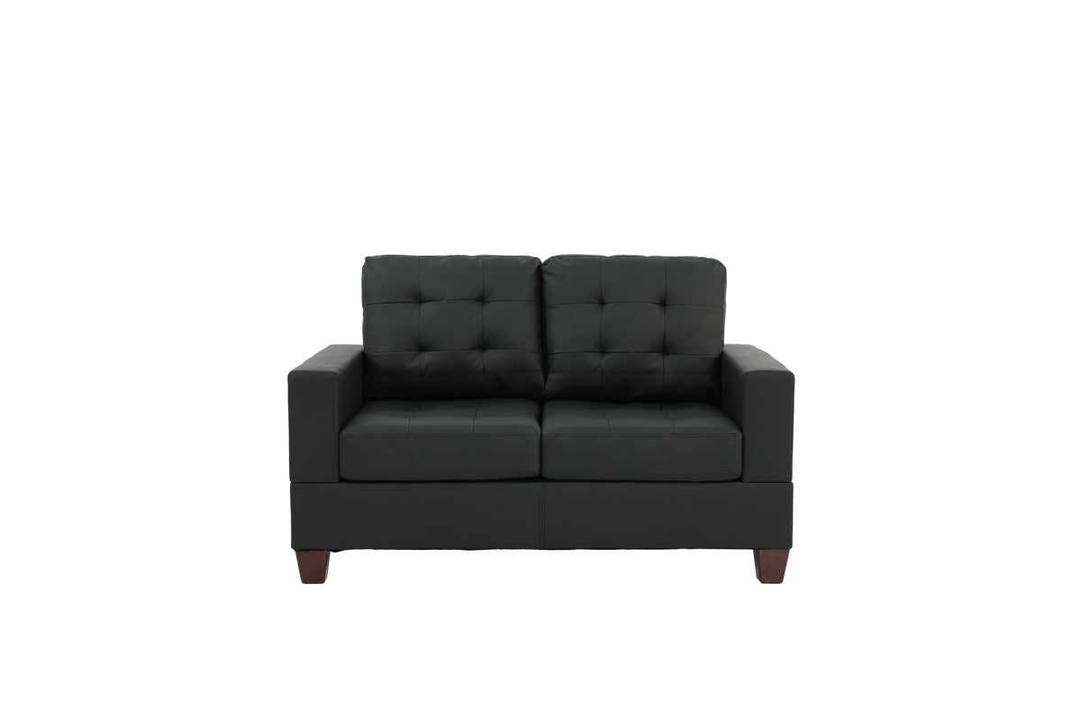2-Pcs Sofa Set/Black Pu - Black/Dark Coffee