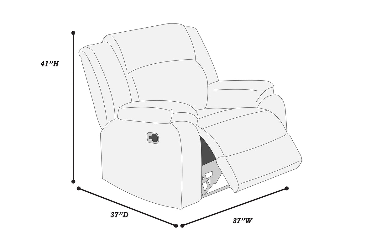 Recliner-Smoke Fur-Like Corduroy - Smoke