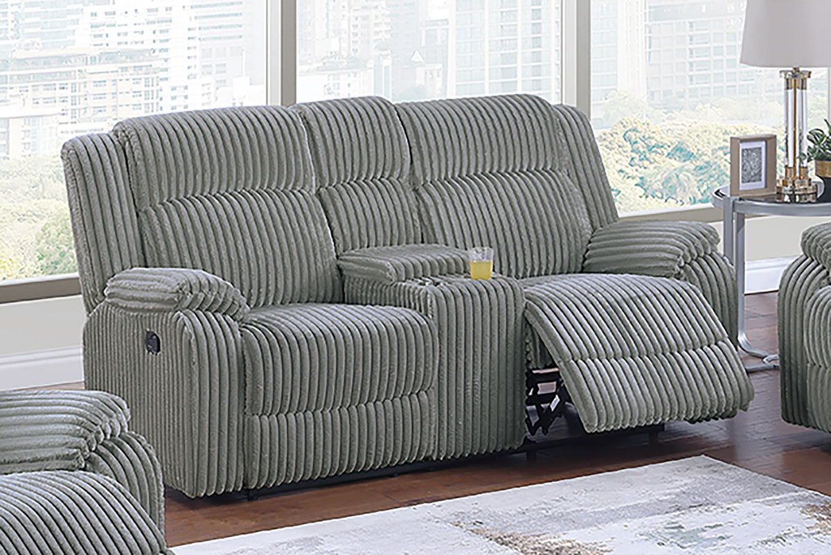 Recliner Loveseat W/Console - Smoke