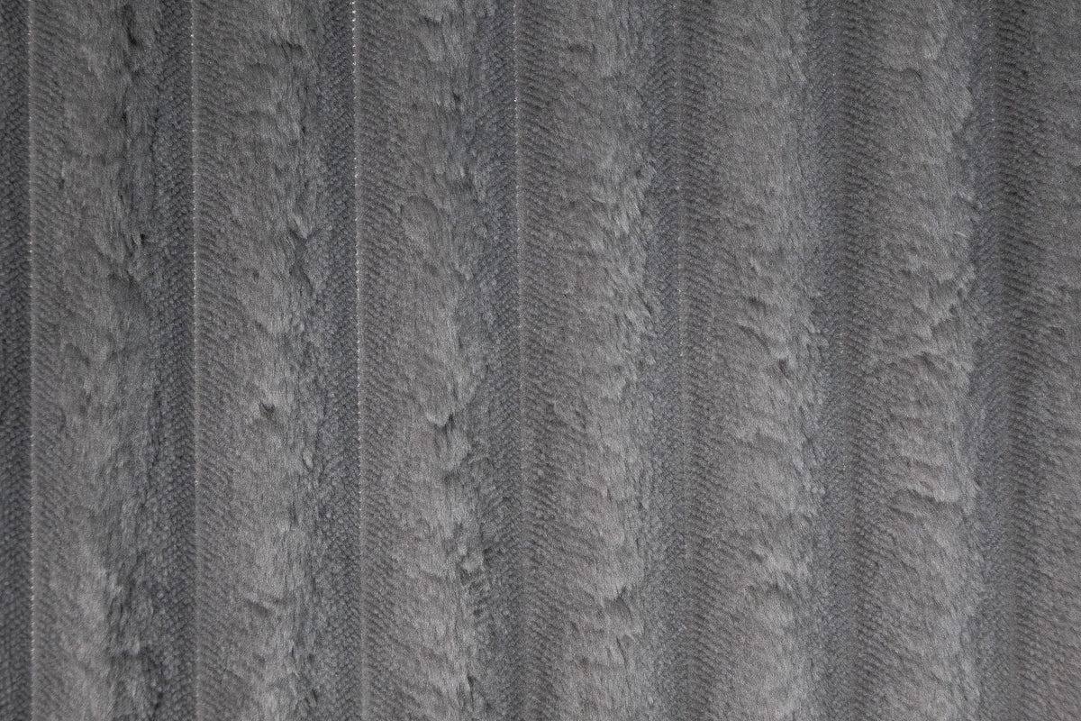 Manual Motion Sectional-Smoke Fur Like Corduroy