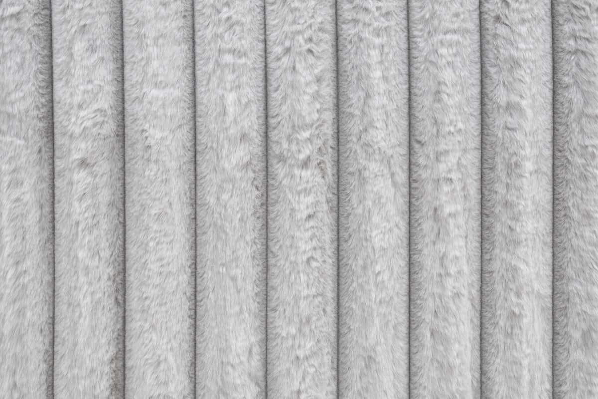 Manual Sectional-Light Gray Fur Like Corduroy