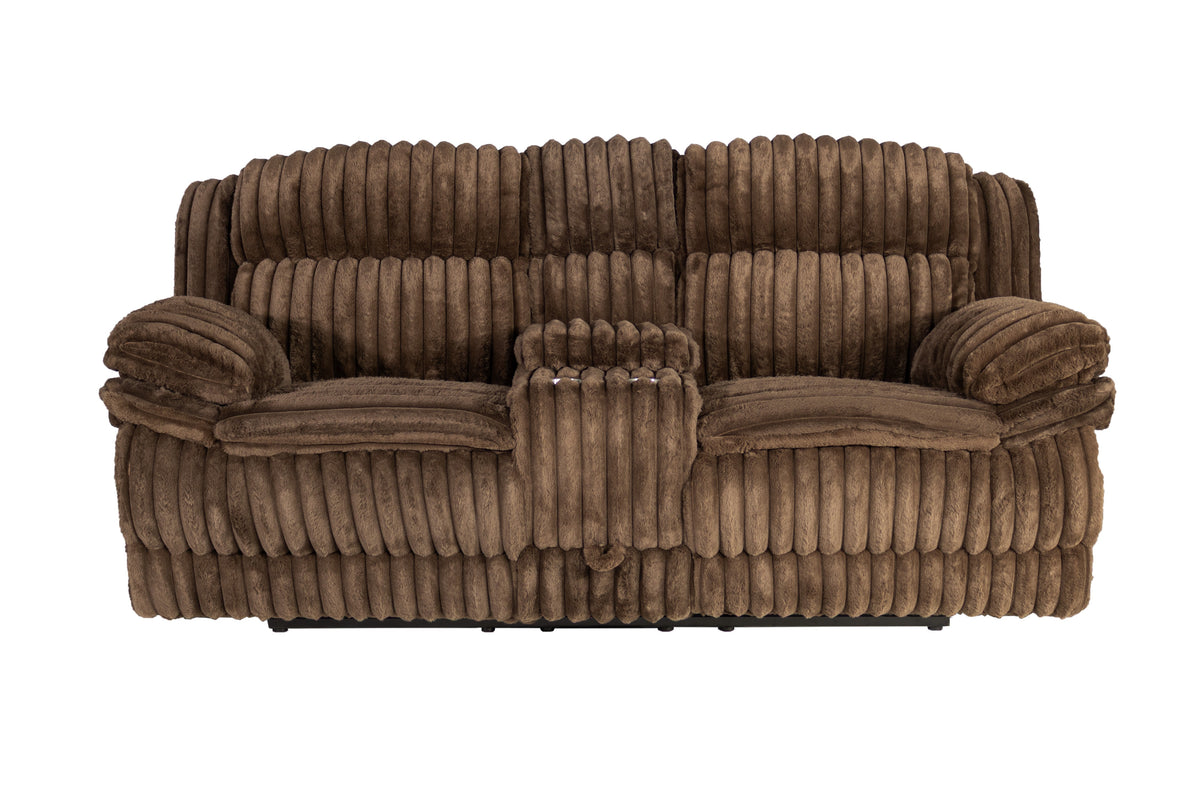 Recliner Lvst W/Console & Drawer - Chocolate