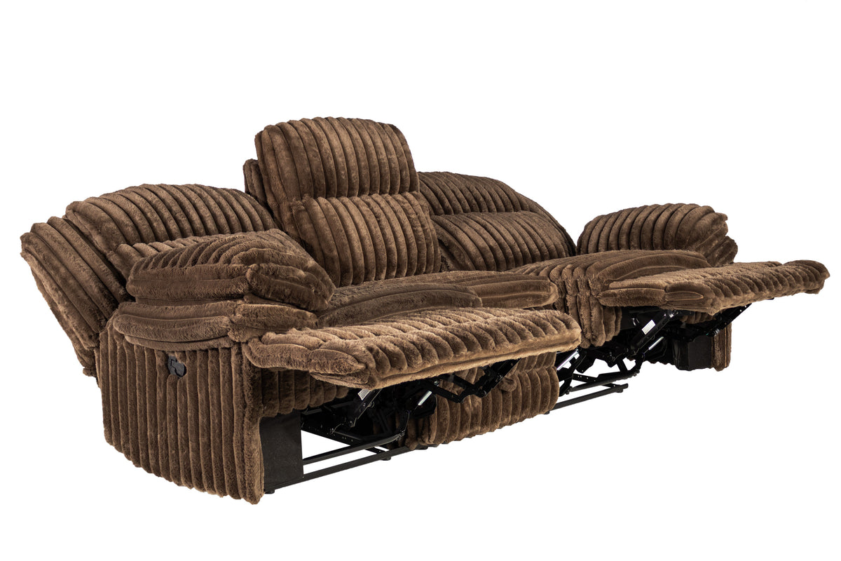 Recliner Sofa W/Fold Table+Charger+Drawer - Light Gray
