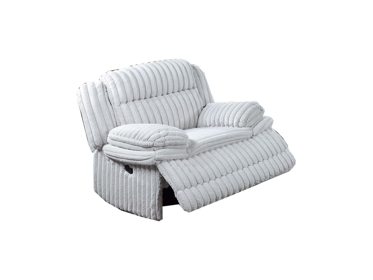 Glider Recliner-Light Gray Fur Like Corduroy - Light Gray