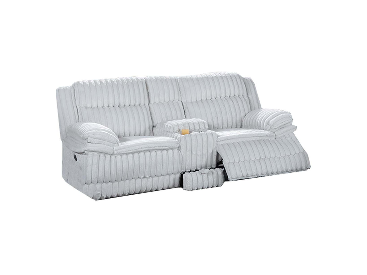 Recliner Lvst W/Console+Drawer - Light Gray