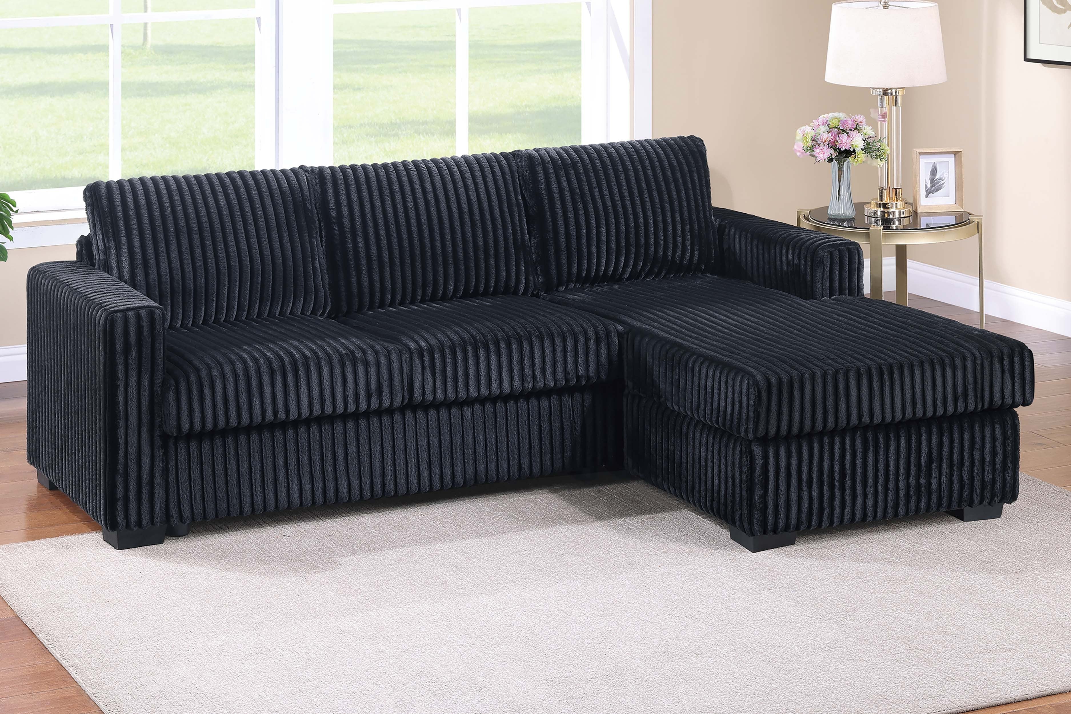 2-Piece Sectional Sofa - Black