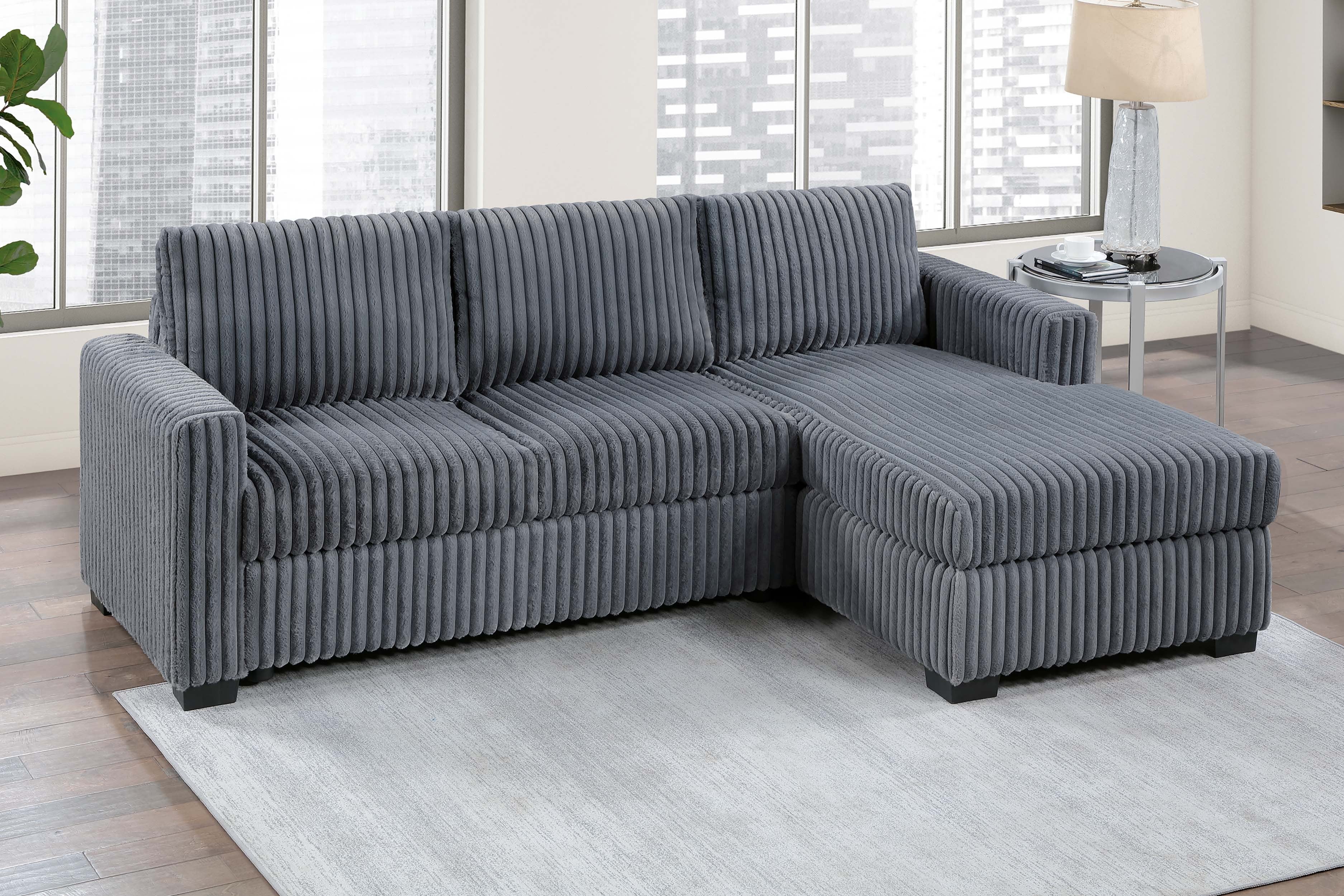2-Piece Sectional Sofa - Dark Gray