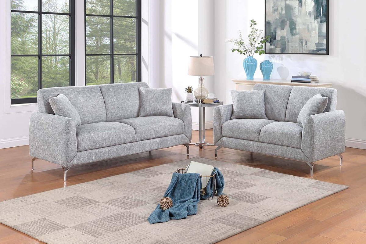 2-Pcs Sofa Set - Light Gray