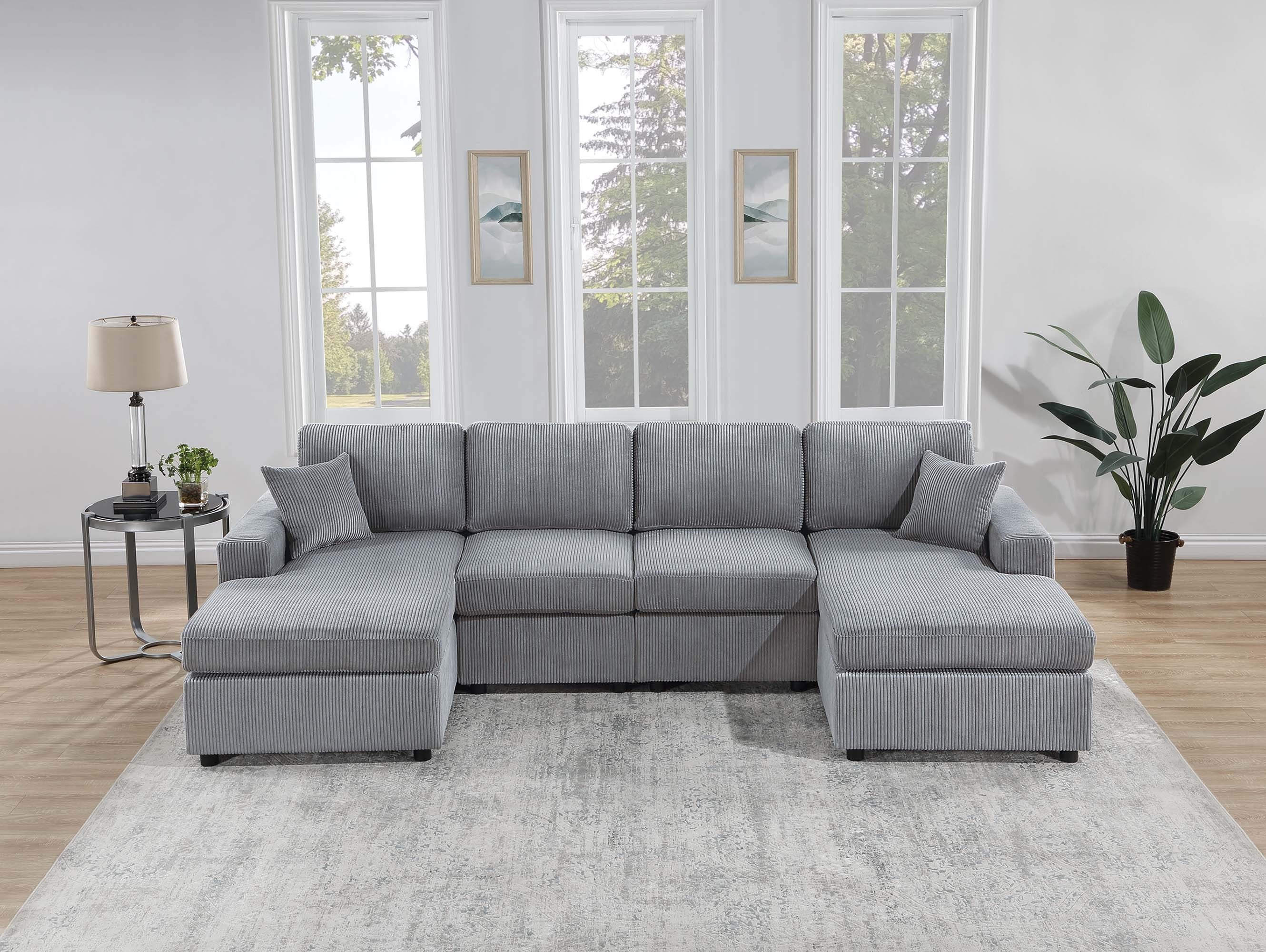 3-Piece Sectional Sofa Set - Fog