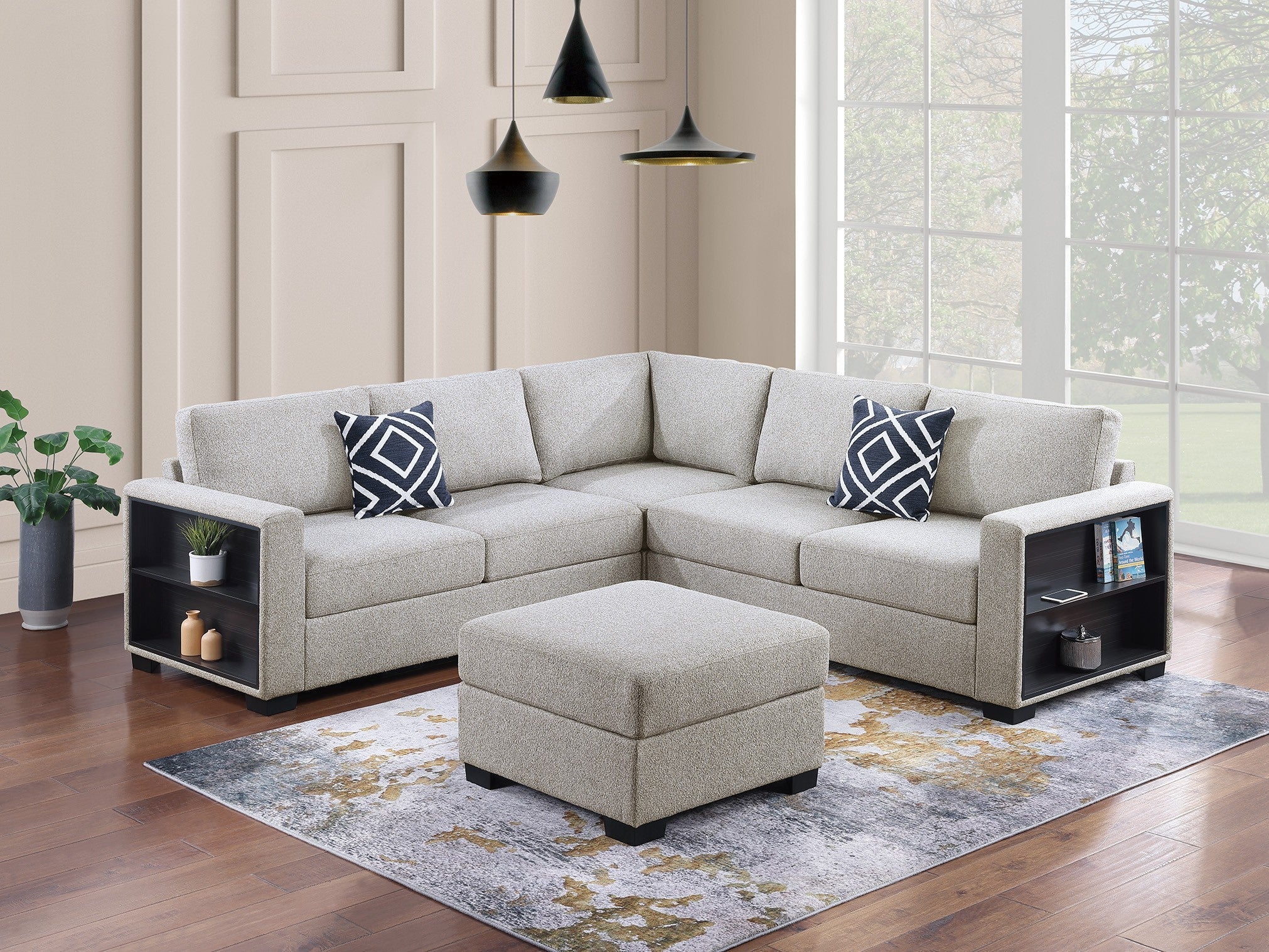 4-Piece Sectional Set W/ Ottoman