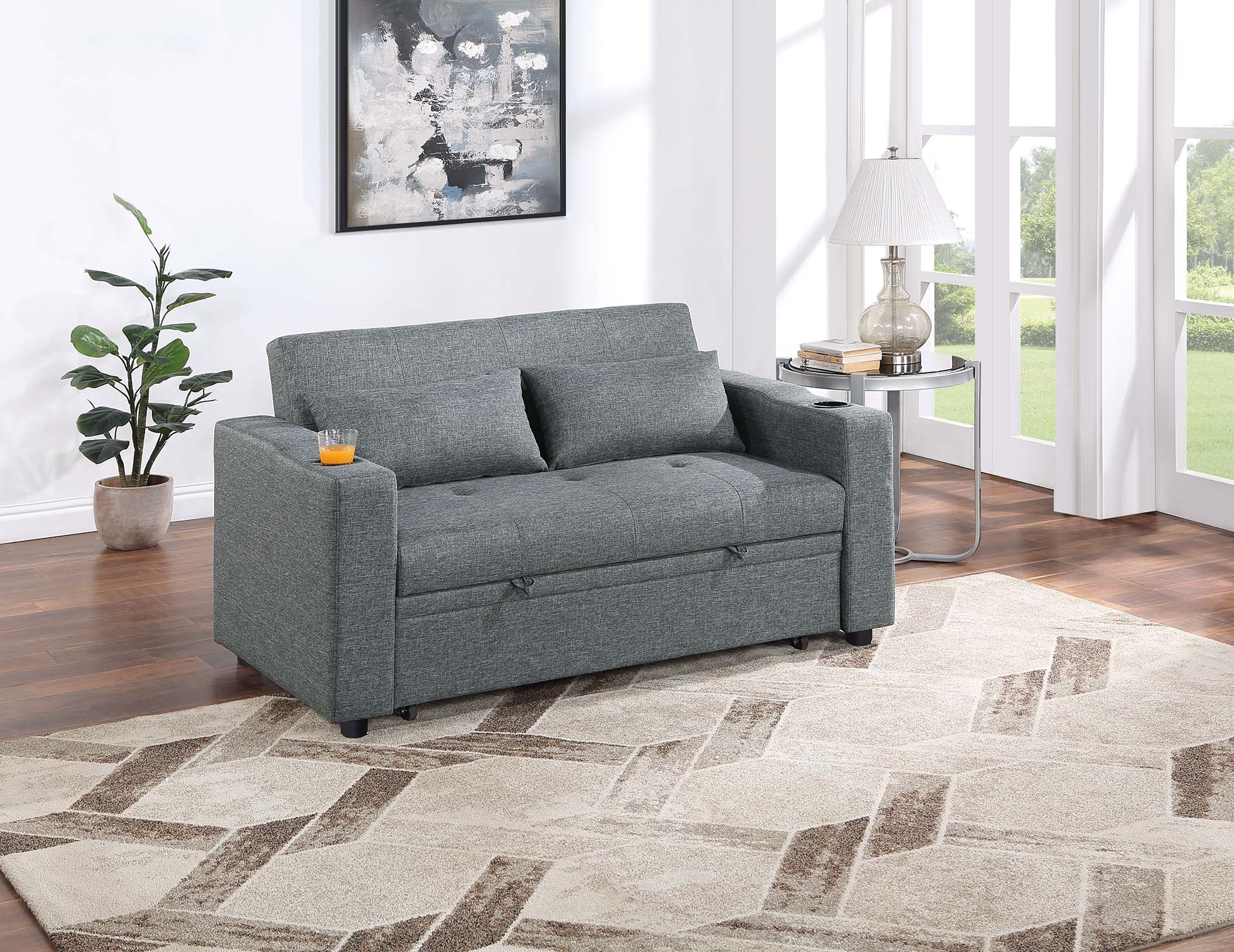 Convertible Sofa - Black Gray