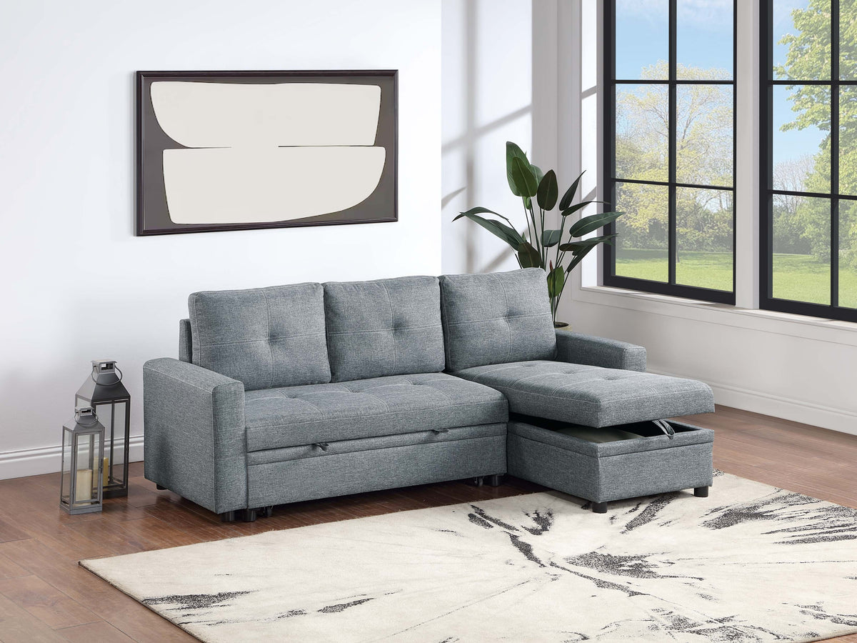 Convertible Sectional Set - Black Gray