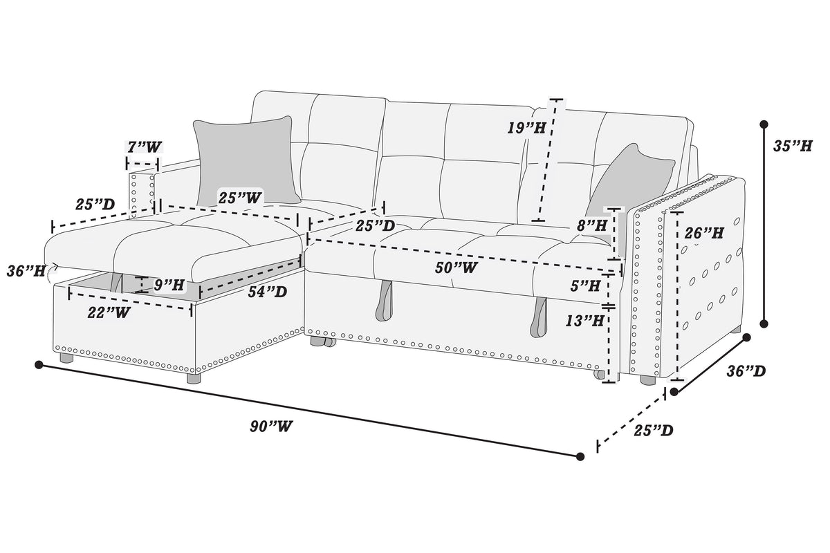 Convertible Sectional - Black