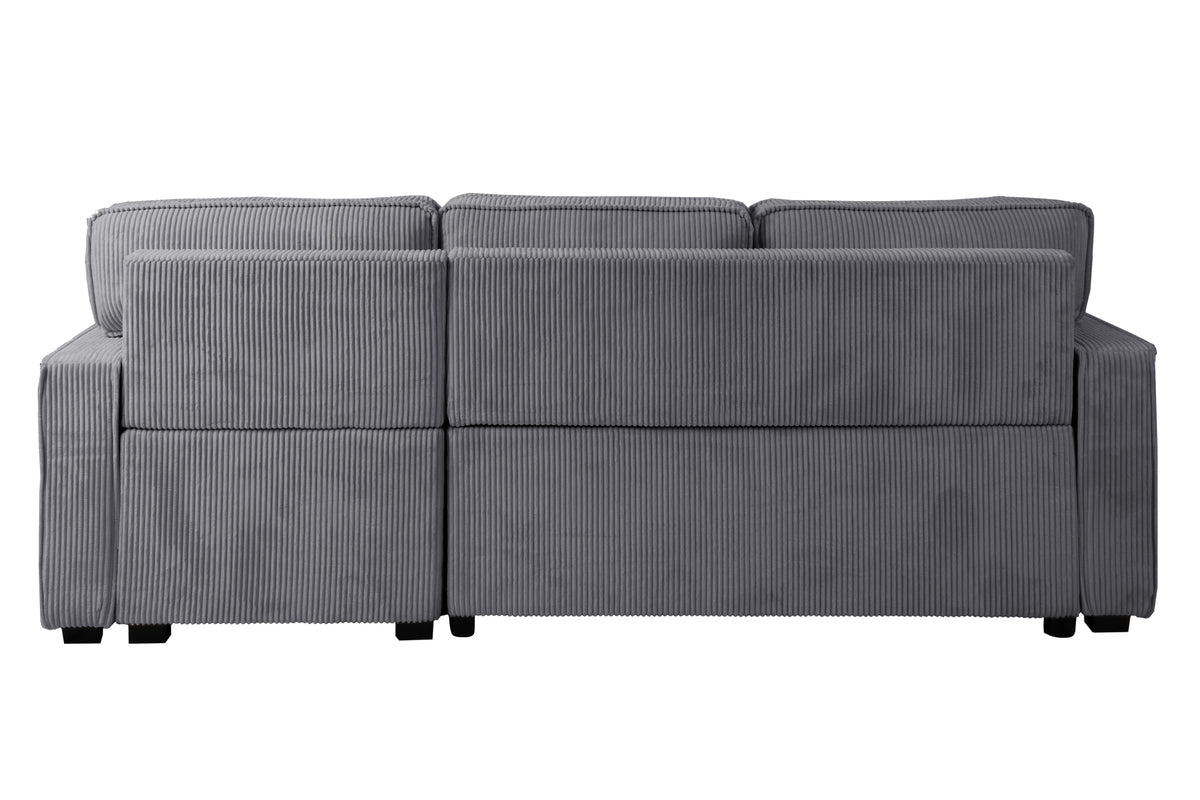 Covertible Sectional W/ Usb Ports & 2 Accent Pillows - Dark Gray