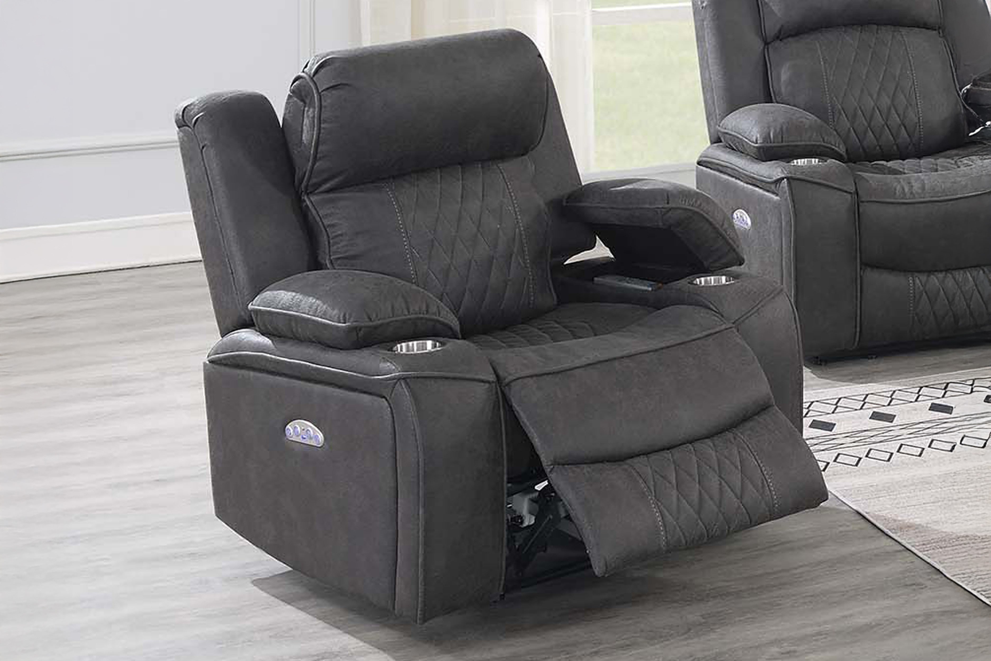 Power Recliner Single - Charcoal