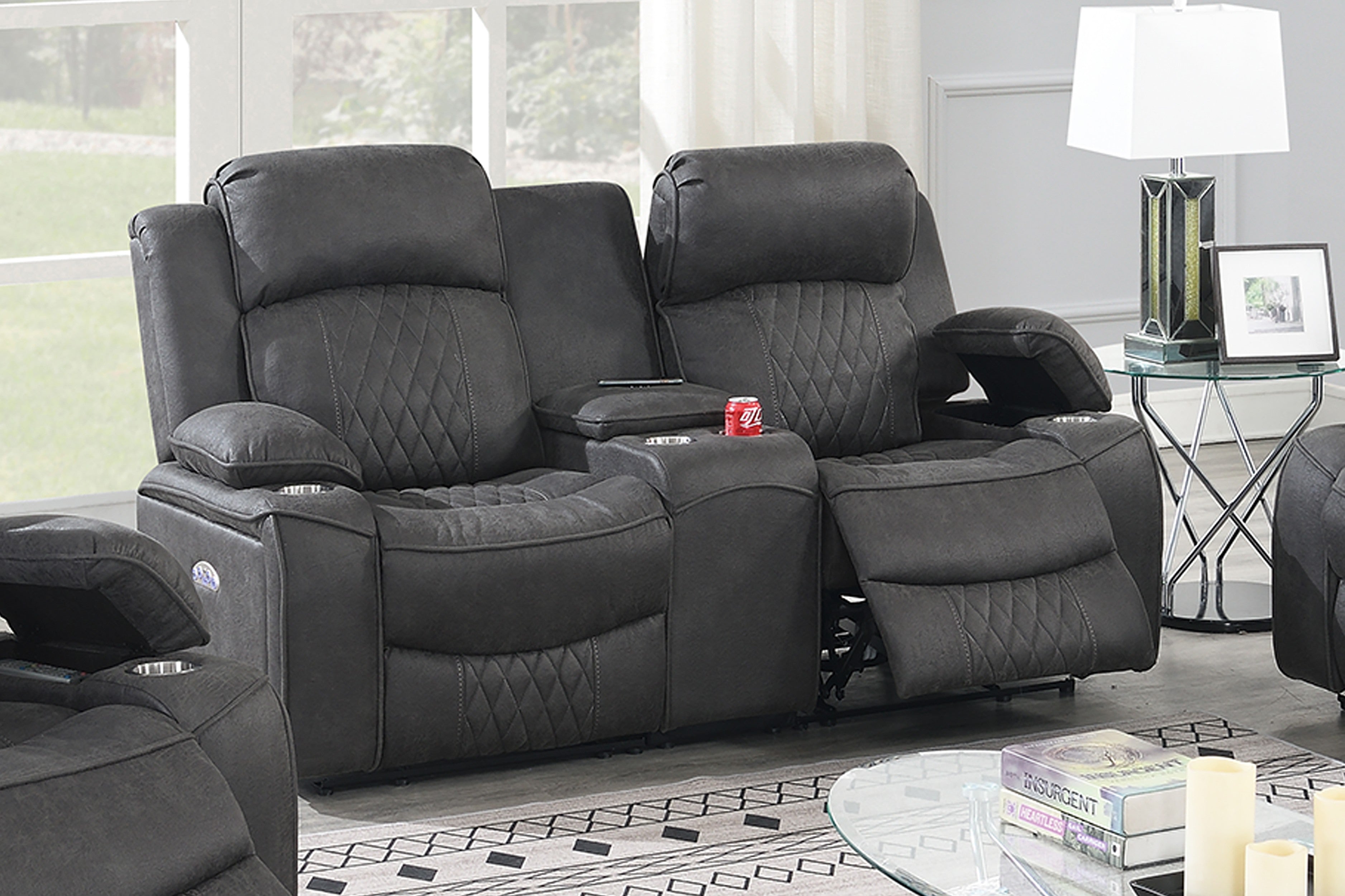 Power Reclining Loveseat - Charcoal