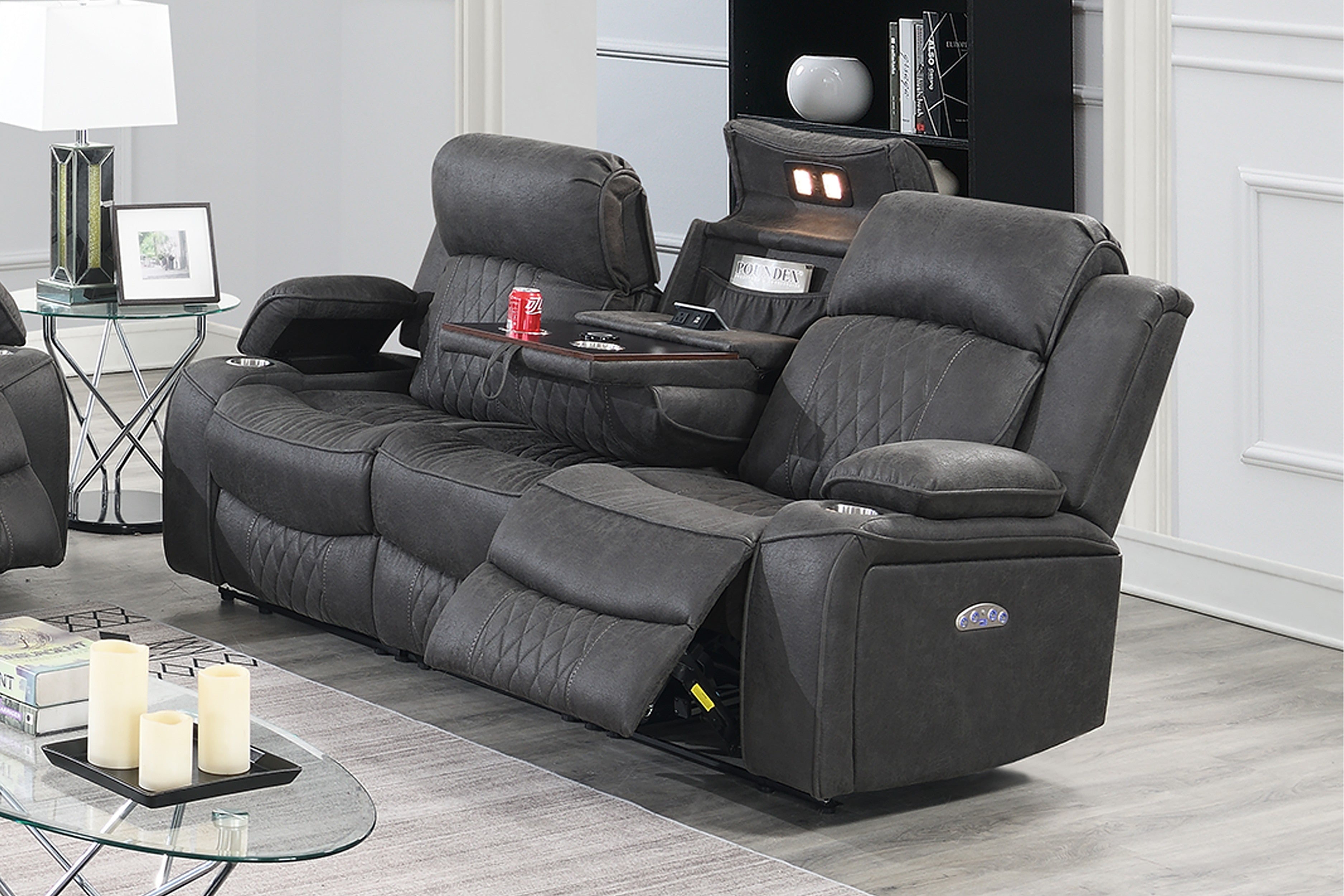 Power Reclining Sofa - Charcoal