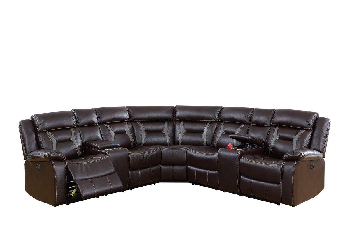 3-Pc Sectional Set - Dark Brown